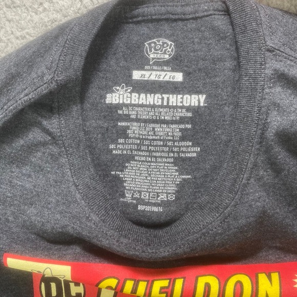 Pop Tees Shirt Men Extra Large Gray DC Comics Big Bang Theory Sheldon Flash - Picture 6 of 11